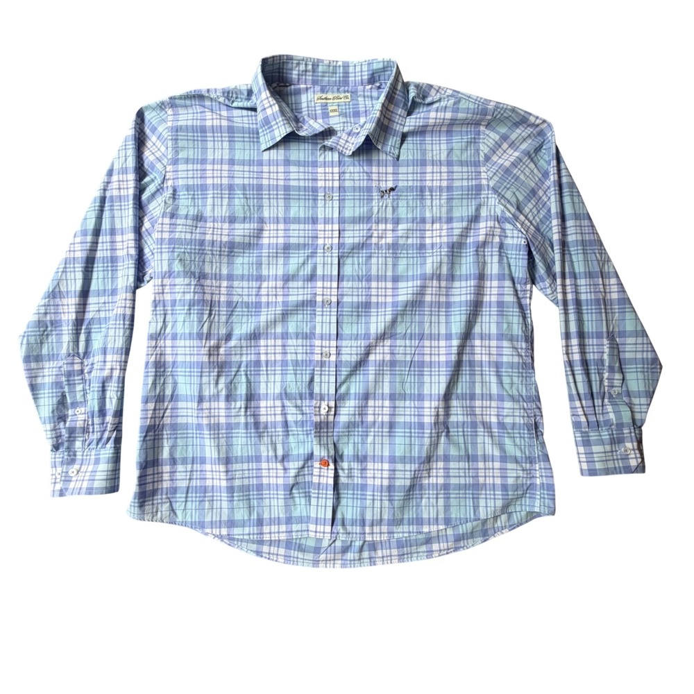 Southern Point Co Mens XXXL Blue Purple Plaid Long Sleeve Button Down Shirt